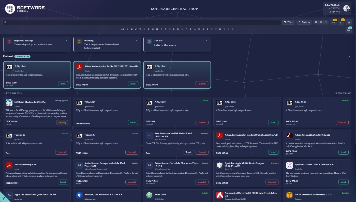 The rebuilt SoftwareCentral Shop